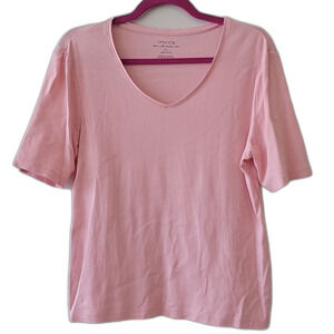 Chico's Soft Pink Ultimate Tee | Minimalist Summer Beachy Balletcore Plus Size